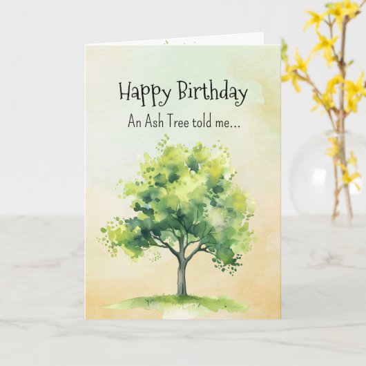Als een Ash Tree Spirit Verjaardag Persoonlijkhede Kaart (Gele Bloem)