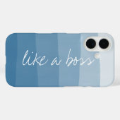 Als een baas | Blauwe Waterverf Ombre Stripe Case-Mate iPhone Case (Achterkant (horizontaal))