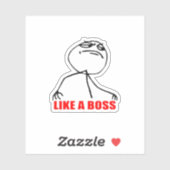 Als een baas meme sticker (Vel)