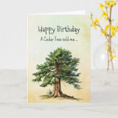 Als een Cedar Tree Spirit Verjaardag Persoonlijkhe Kaart (Gele Bloem)