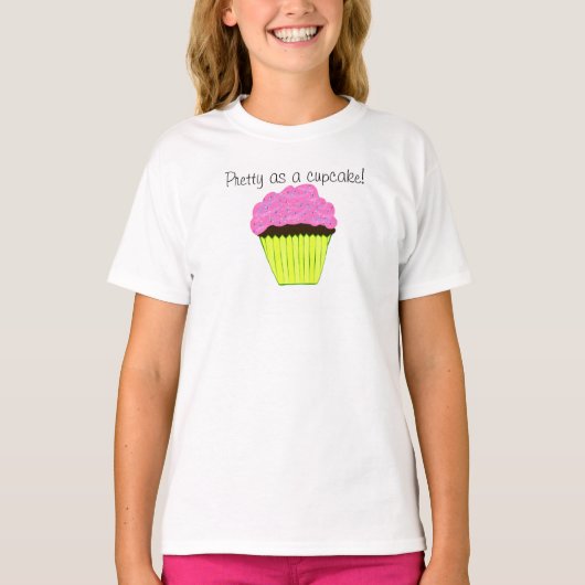als een Cupcake Roze Cupcake Girls T-shirt (Voorkant)