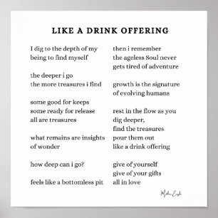 Als een Drink die aanmoedigingsgedicht poster aanb