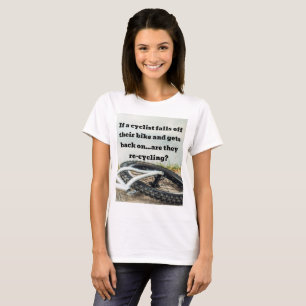 Als een fietser van de fiets herfst, Shirt vrouwen