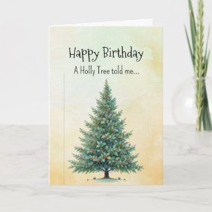 Als een Holly Tree Spirit Verjaardag Persoonlijkhe Kaart