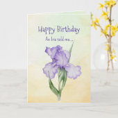 Als een iris, je verjaardagspersoonlijkheden kaart (Gele Bloem)