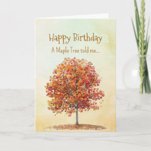 Als een Maple Tree Spirit Verjaardag Persoonlijkhe Kaart