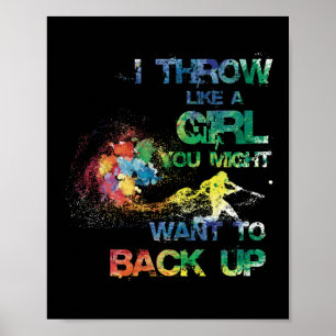 Als een meisje een back-up wil maken van Softball Poster