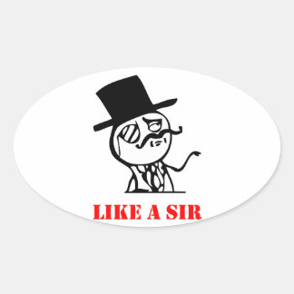 Als een meneer - meme ovale sticker