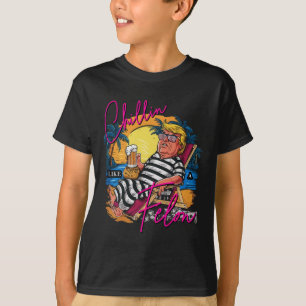 Als een misdadige retro roze zomer bier grappige T T-shirt