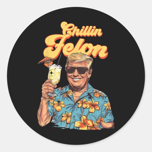Als een misdadiger Trump President 2024 Neem Ameri Ronde Sticker (Voorkant)
