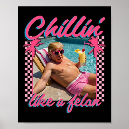 Als een misdadiger Trump Shirt Grappige Republikei Poster (Voorkant)