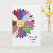 Als een moeder voor mij, gestikte bloem verjaardag kaart (Gele Bloem)