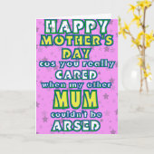 Als een Mum Foster moederdag kaart (Gele Bloem)