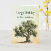 Als een olijfboom geest verjaardag persoonlijkhede kaart (Gele Bloem)