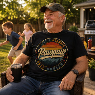 Als een opa Pawpaw retro vintage vaderdag T-shirt