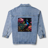  als een pauw in pioenen denim jacket (Achterkant)