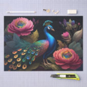  als een pauw in pioenen tissuepapier (Craft)