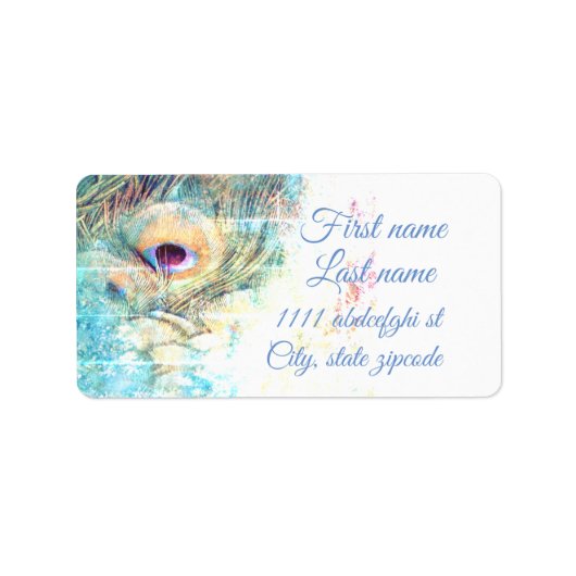  als een pauwenadreslabel etiket (Voorkant)