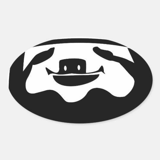 Als een sleuf gebruiken ovale sticker (Voorkant)