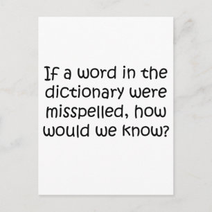 Als een woord in het woordenboek verkeerd is gespe briefkaart