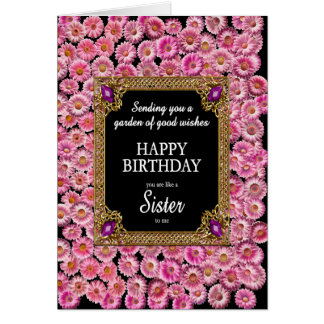 Als een zus voor mij verjaardag roze madeliefjes