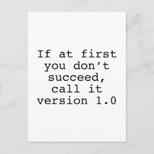 Als eerst u niet succesvol bent, roep het Versie 1 Briefkaart