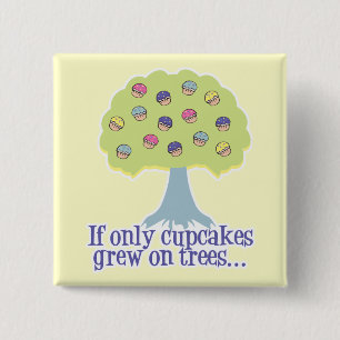 Als er alleen maar koekjes op bomen zitten vierkante button 5,1 cm