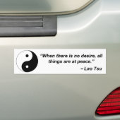 Als er geen verlangen is, is alles in vrede bumpersticker (Op auto)