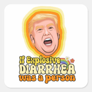 Als explosieve diarree een persoon was vierkante sticker