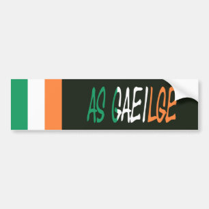 Als Gaeilge Ierse vlag afwezig Bumpersticker