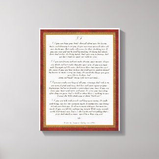 Als gedicht door Rudyard Kipling Canvas Afdruk