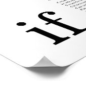 Als gedicht door Rudyard Kipling Poster (Hoek)