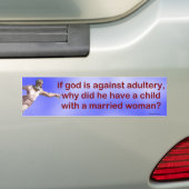 als god tegen overspel is , bumpersticker (Op auto)