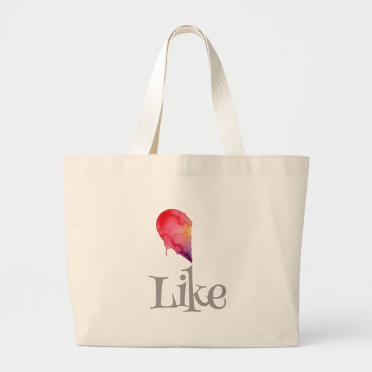 Als - half hart grote tote bag (Voorkant)