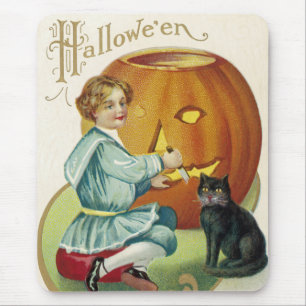 Als heksen rondwaren met Halloween Muismat