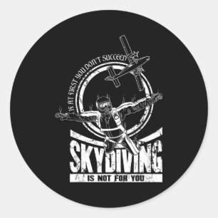Als het bij de eerste keer niet lukt is parachutes ronde sticker