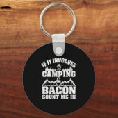 Als het Camping Bacon Funny impliceert Sleutelhanger (Voorkant)
