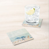 Als het de stranden is vierkante kartonnen onderzetter (Insitu)