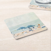 Als het de stranden is vierkante kartonnen onderzetter (Schuin)