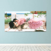 Als het hart jong is door John William Godward Canvas Afdruk (Insitu (Houten vloer))