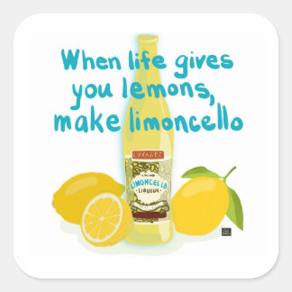 Als het leven je citroenen geeft - Maak Limoncello Vierkante Sticker