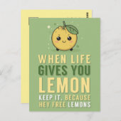 Als het leven je citroenvriendschap geeft briefkaart (Voorkant / Achterkant)