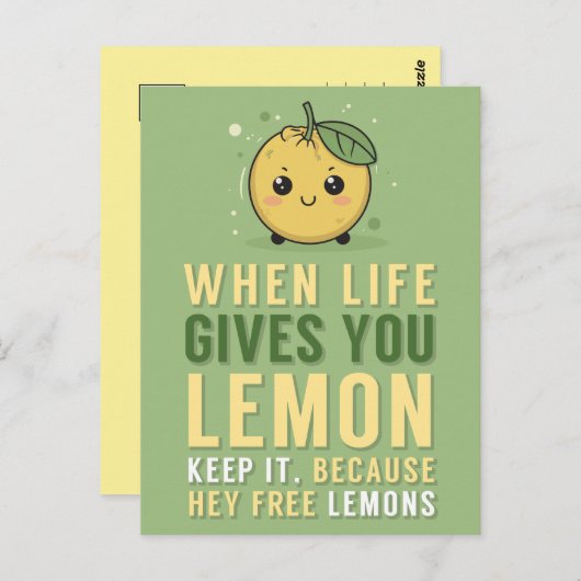 Als het leven je citroenvriendschap geeft briefkaart (Voorkant / Achterkant)