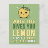 Als het leven je citroenvriendschap geeft briefkaart (Voorkant)