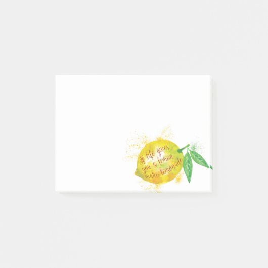 Als het leven je een leemon geeft, maak limonade post-it® notes (Voorkant)