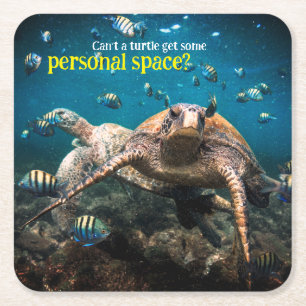 Als het leven moeilijk wordt, blijf dan zwemmen vierkante kartonnen onderzetter