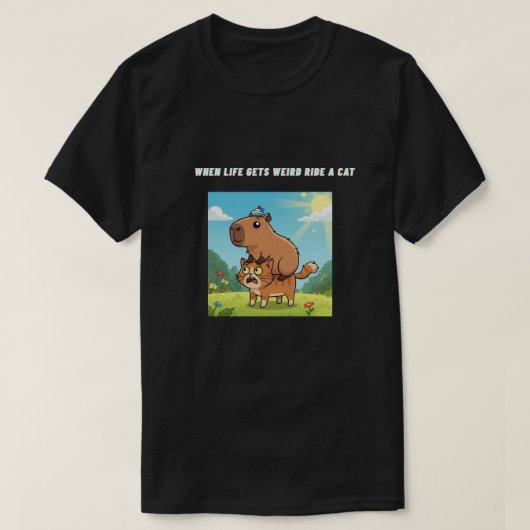 Als het leven raar wordt, rijd dan een kat t-shirt (Design voorkant)