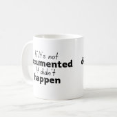 Als het niet gedocumenteerd is, gebeurde het niet koffiemok (Voorkant links)