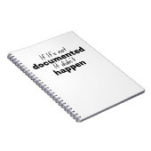 Als het niet gedocumenteerd is, gebeurde het niet notitieboek (Rechterzijde)