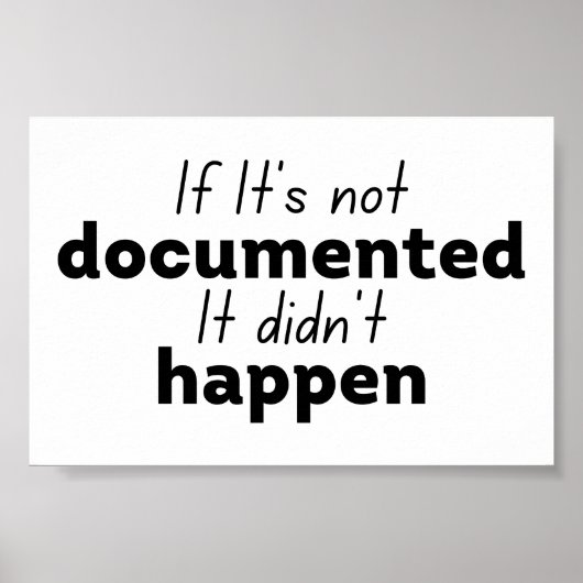 Als het niet gedocumenteerd is, gebeurde het niet poster (Voorkant)